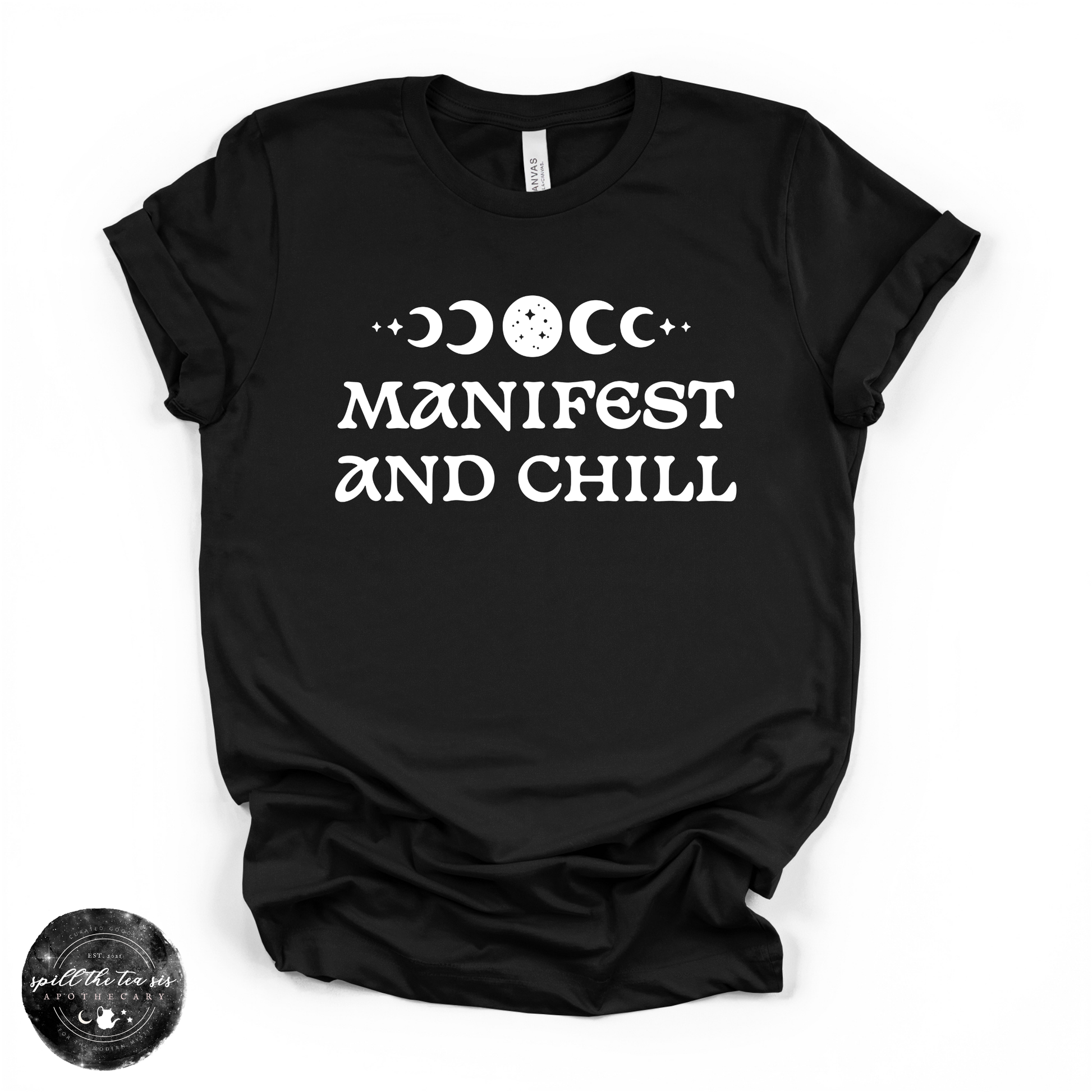 Manifest and Chill Tee | Witchy Graphic T-Shirt – Black