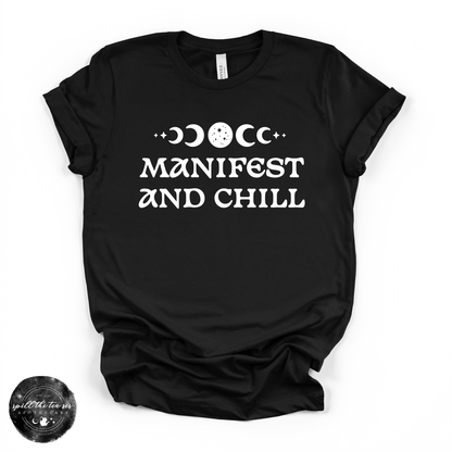 Manifest and Chill Tee | Witchy Graphic T-Shirt – Black