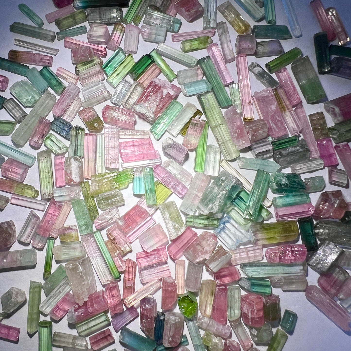 Bicolored Multicolored Tourmaline Crystals Natural Gemstones Grams Lot Watermelon – Home & Living > Home Decor > Home Accents > Rocks & Geodes