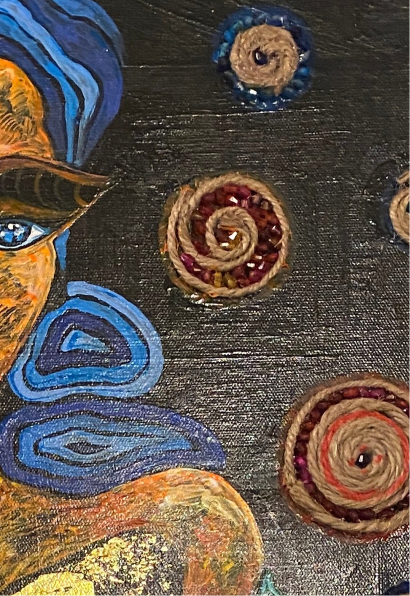 Hidden Message - UV Reactive Mixed Media Art – Abstract