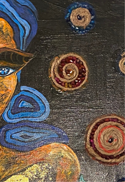 Hidden Message - UV Reactive Mixed Media Art – Abstract