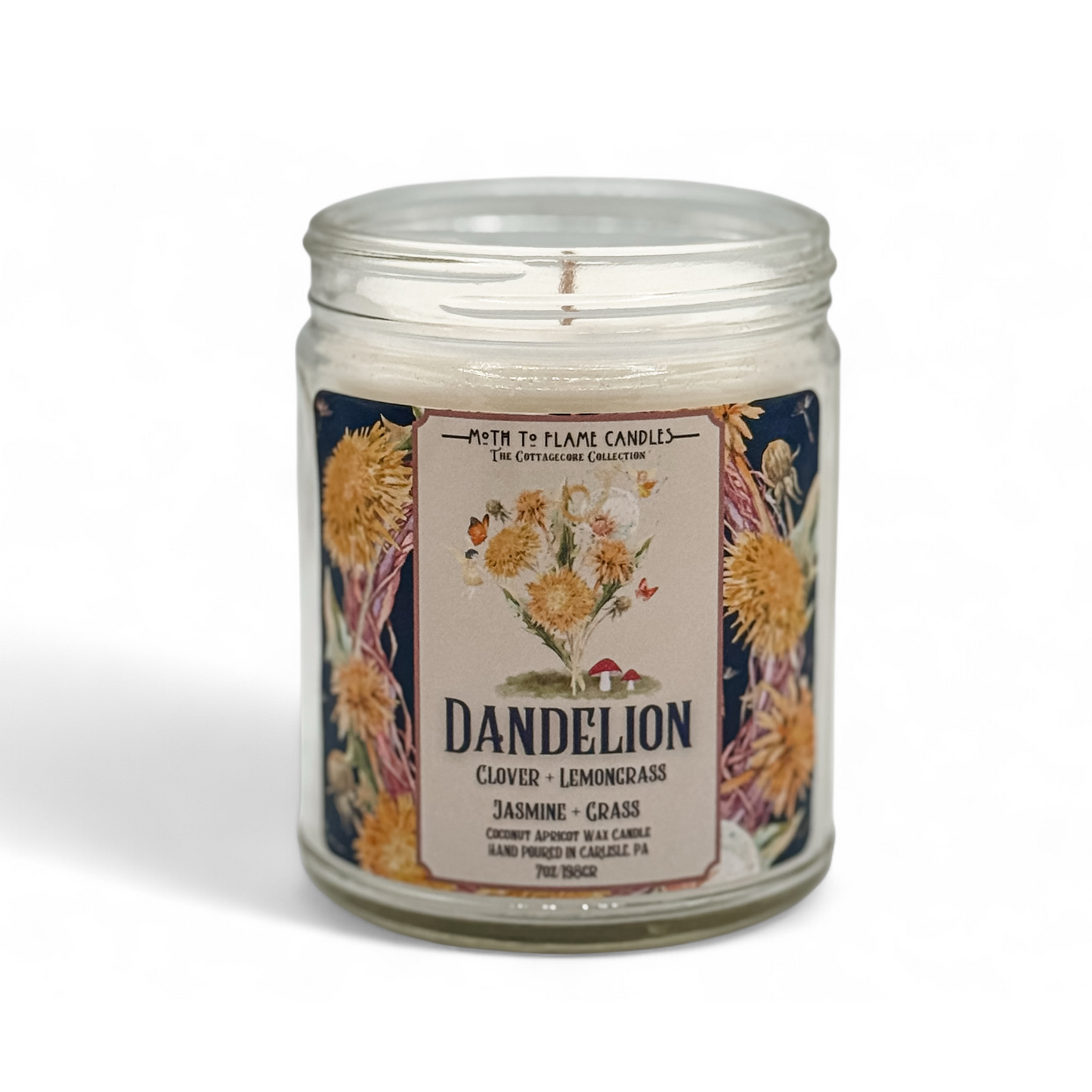Dandelion – 7 oz - Cardamom, Clover, Geranium, Lemongrass, Jasmine – Container