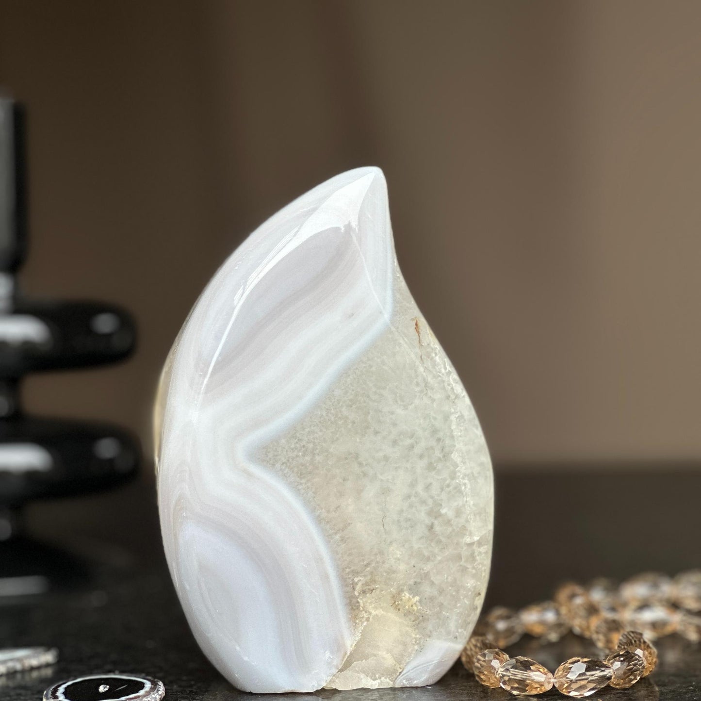 Large Agate Crystal Flame Cluster – Polished Healing Stone