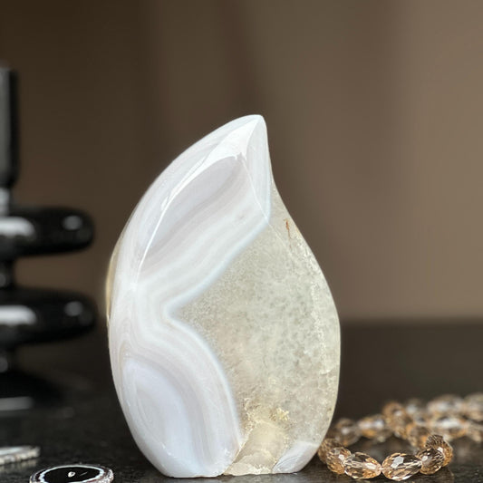 Large Agate Crystal Flame Cluster – Polished Healing Stone