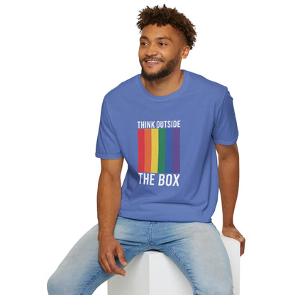 Bespattered Facade Rainbow Think Outside the Box Unisex Softstyle T-Shirt