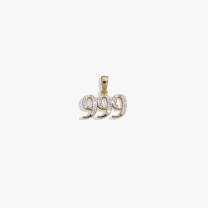 999 Sapphire Angel Number Amulet – 14K Gold Vermeil Pendants