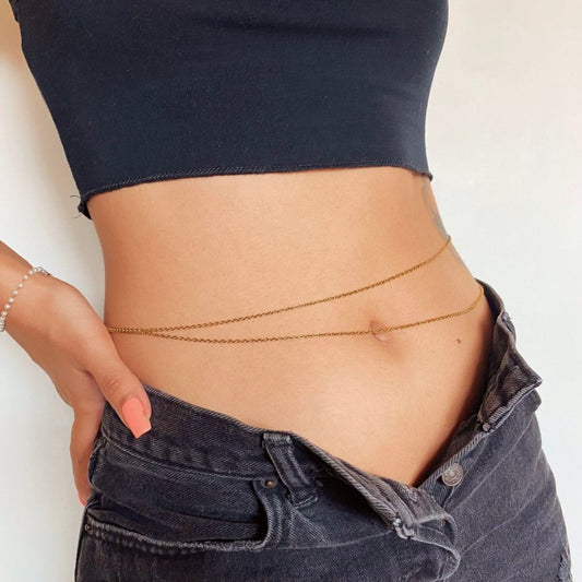 LAYERED WAIST GOLD CHAIN (ADJUSTABLE) –