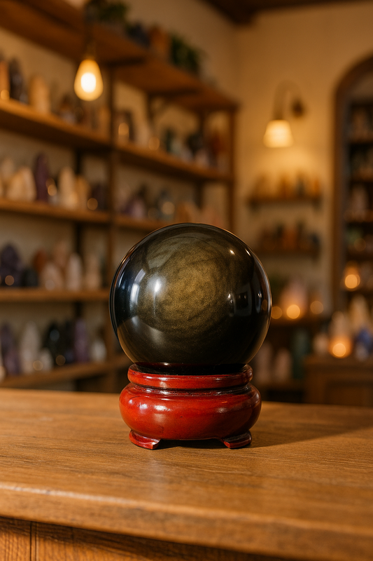 Golden Sheen Obsidian Sphere