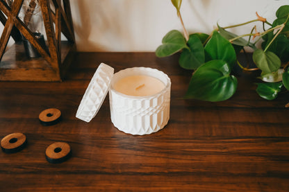 Rosemary Sage Beeswax Candle | Wood Wick – non toxic candle
