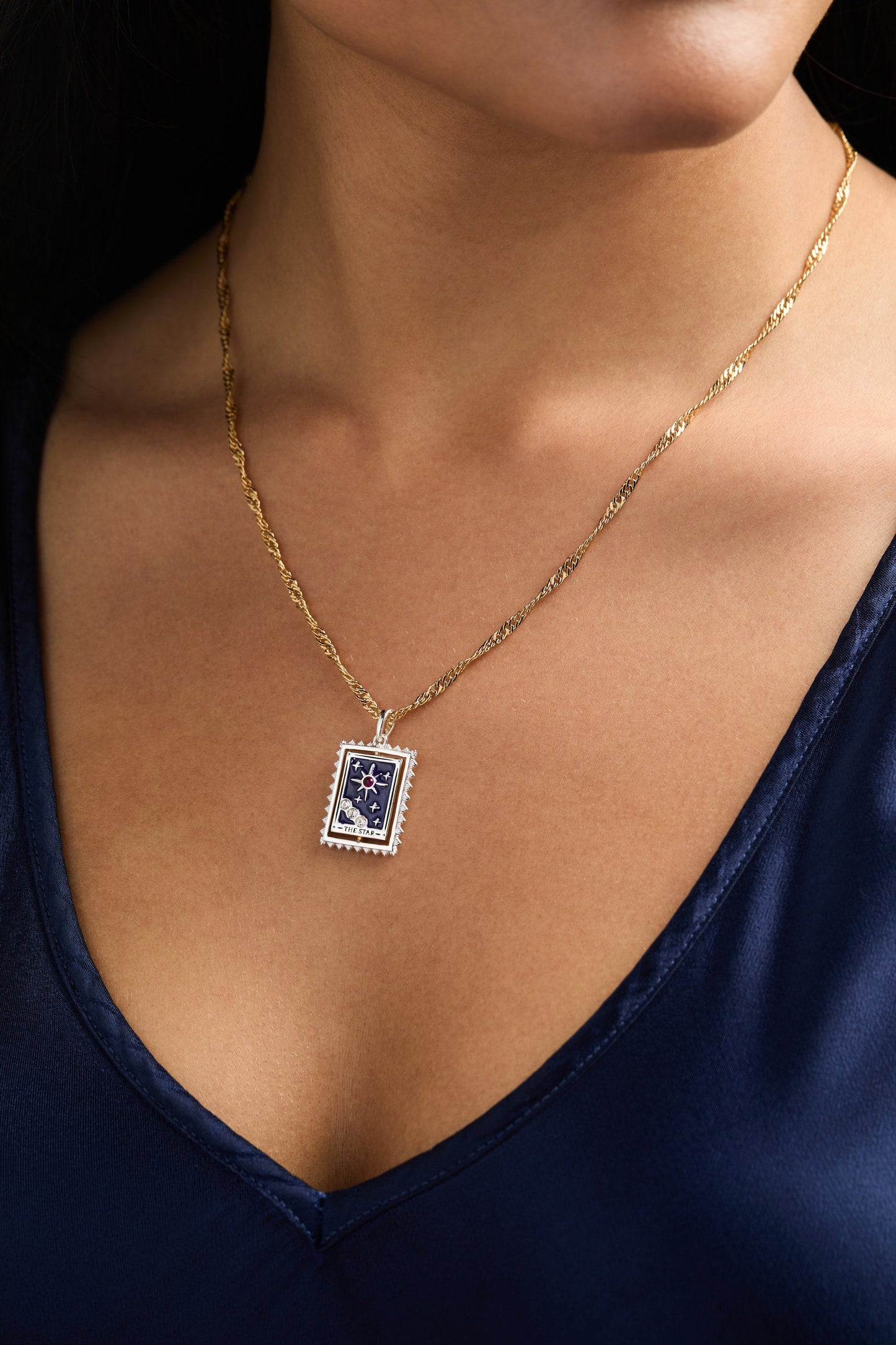 Tarot Card Reversible Spinner Pendant Necklace