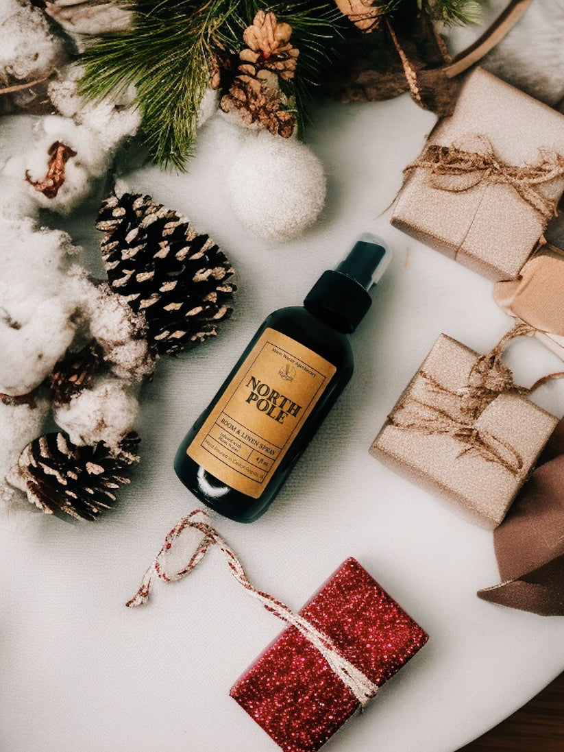 NORTH POLE - REED DIFFUSER & ROOM SPRAY --Eucalyptus, Pine, Cedar, Rosemary, Clove -- Moon Water Apothecary –
