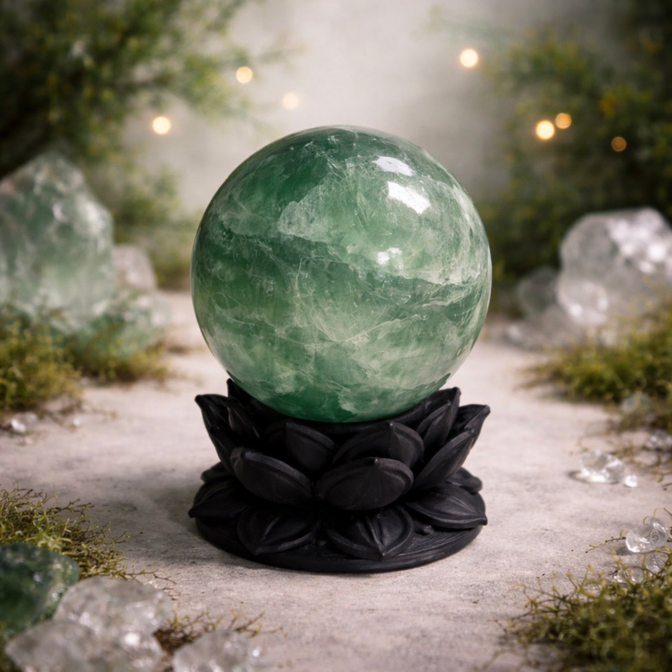 Crystal Ball Stands 5 Pack - Dark Lotus 2-3" Spheres –