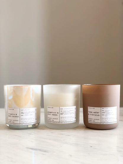 GRAPEFRUIT & MINT LEAVES | VIRGIN COCONUT CRÈME WAX & WOODEN WICK CANDLE – CANDLES