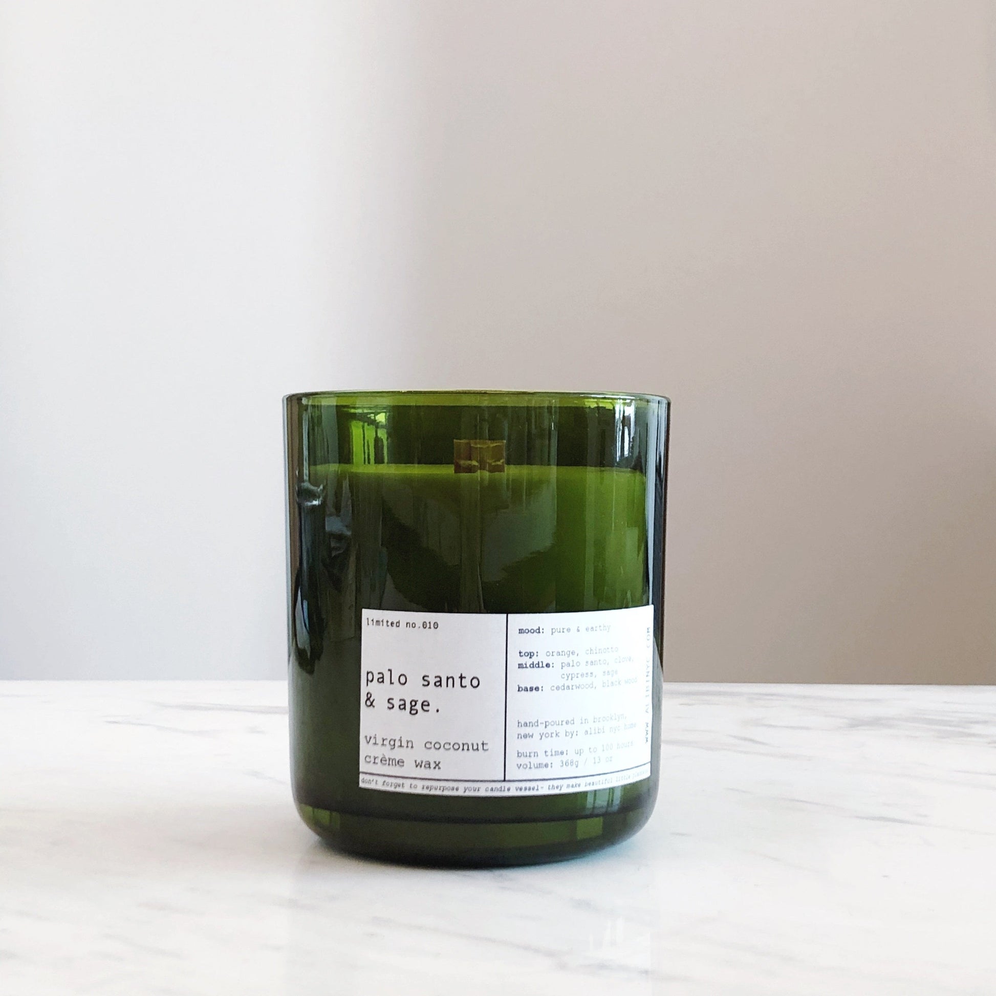 PALO SANTO & SAGE | VIRGIN COCONUT CRÈME WAX & WOODEN WICK CANDLE – CANDLES