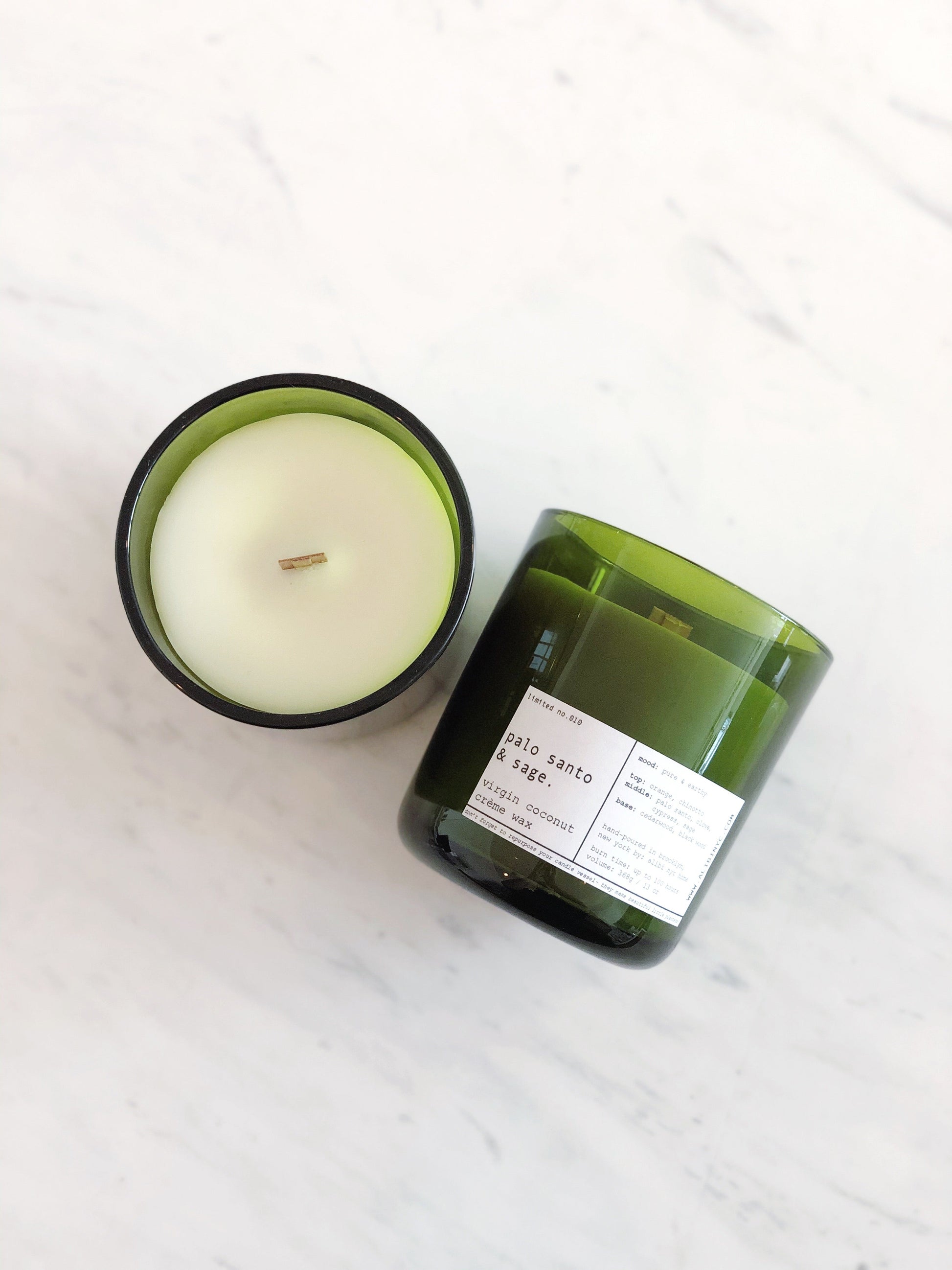 PALO SANTO & SAGE | VIRGIN COCONUT CRÈME WAX & WOODEN WICK CANDLE – CANDLES