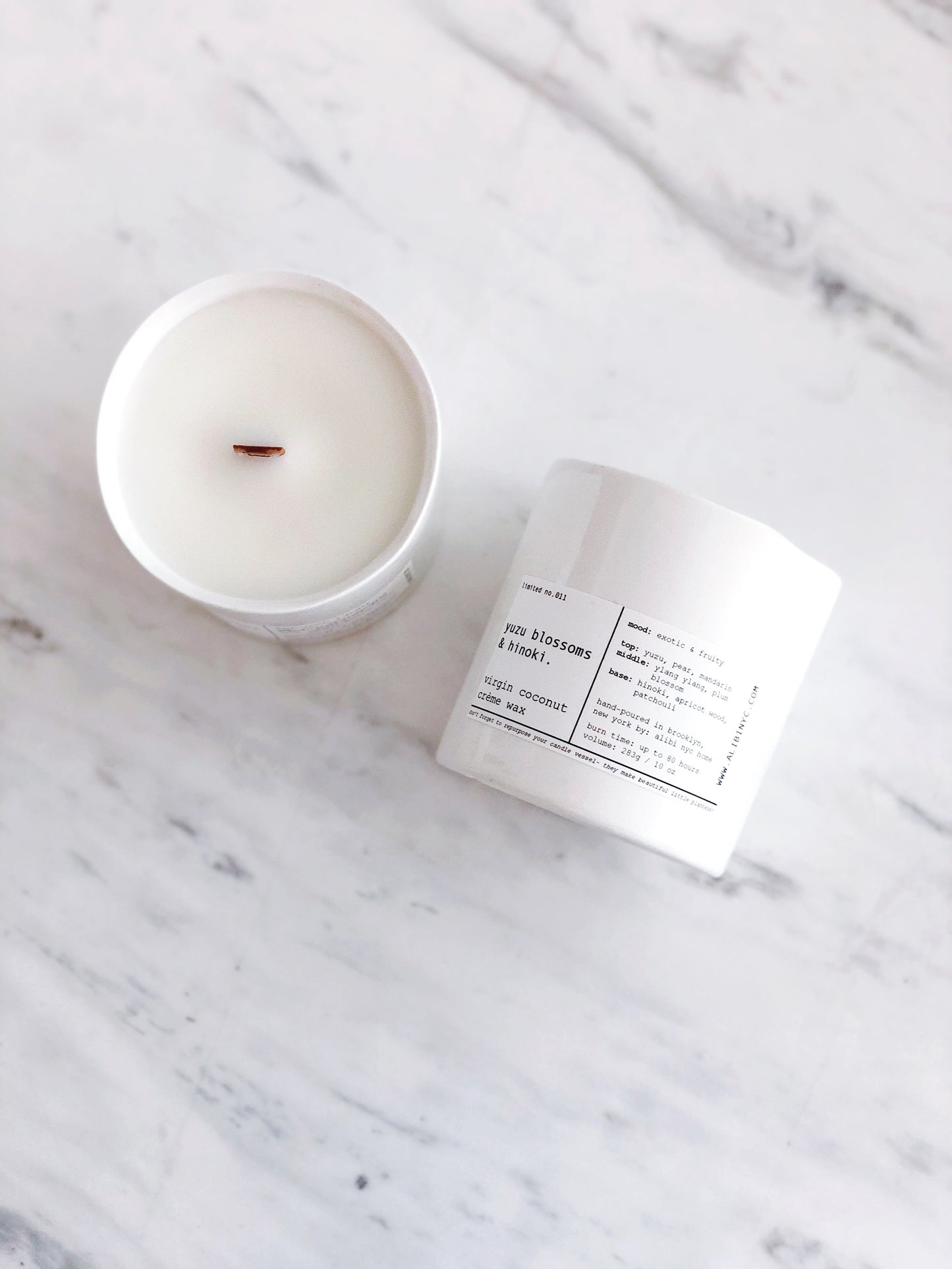 YUZU BLOSSOM & HINOKI | VIRGIN COCONUT CRÈME WAX & WOODEN WICK CANDLE – CANDLES