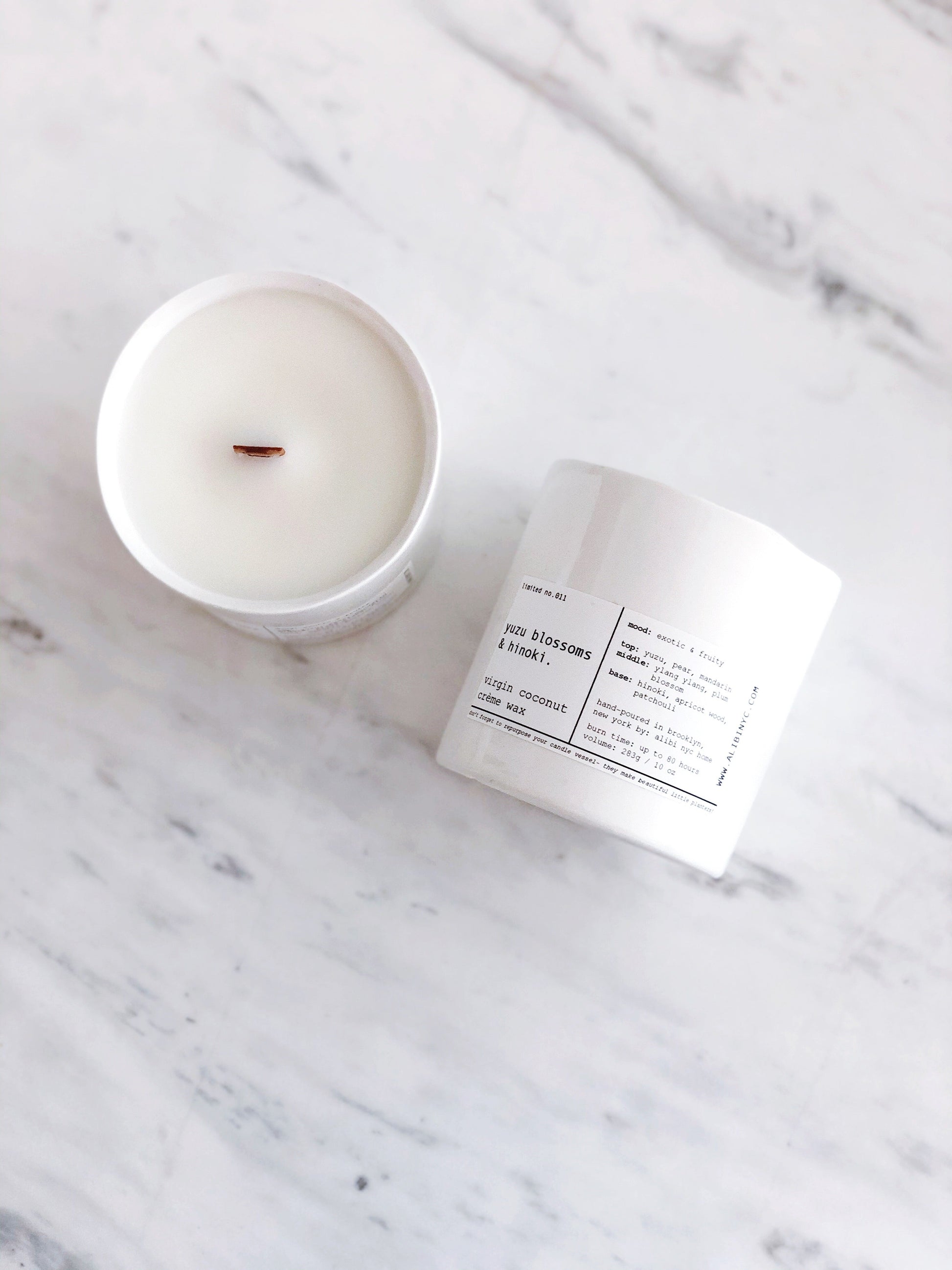 YUZU BLOSSOM & HINOKI | VIRGIN COCONUT CRÈME WAX & WOODEN WICK CANDLE – CANDLES