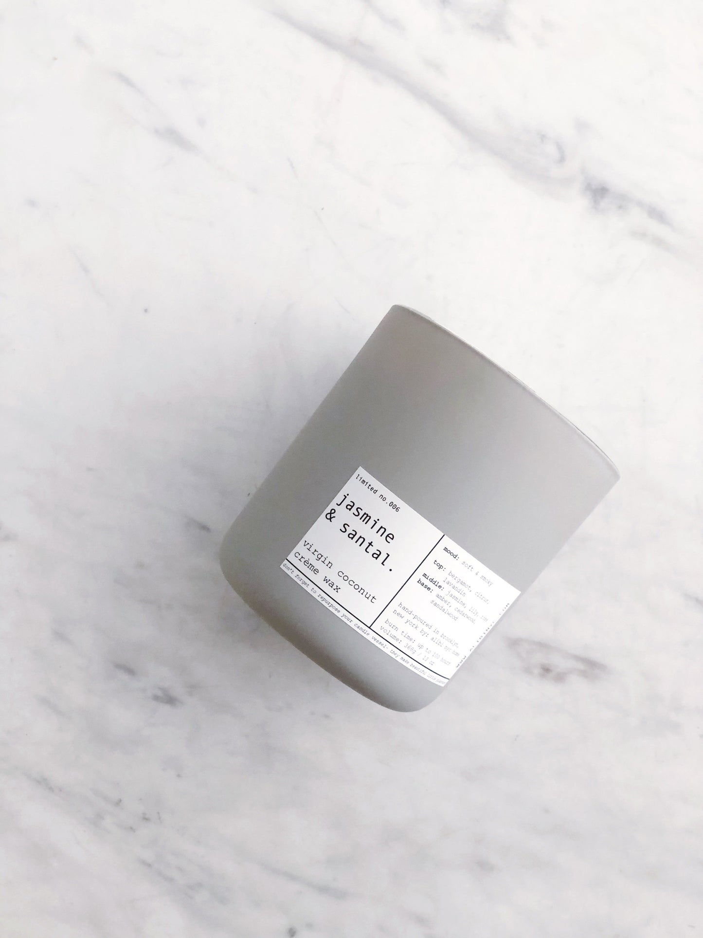 JASMINE + SANTAL | VIRGIN COCONUT CRÈME WAX & WOODEN WICK – CANDLES