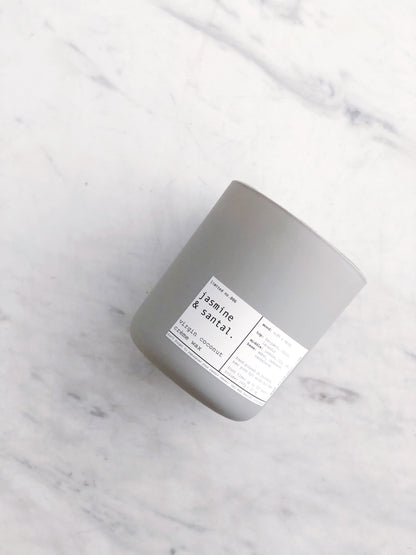 JASMINE + SANTAL | VIRGIN COCONUT CRÈME WAX & WOODEN WICK – CANDLES