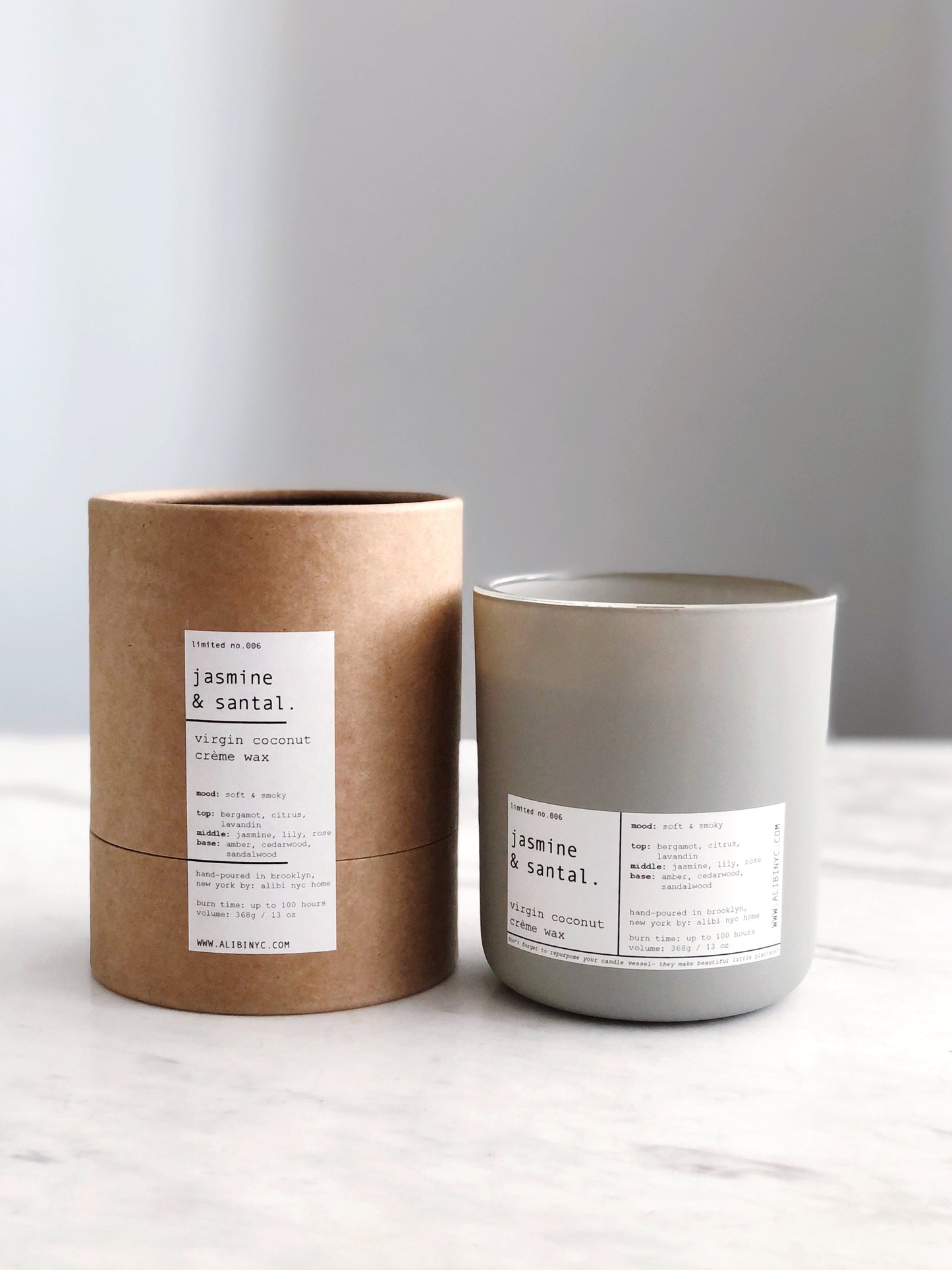 JASMINE + SANTAL | VIRGIN COCONUT CRÈME WAX & WOODEN WICK – CANDLES