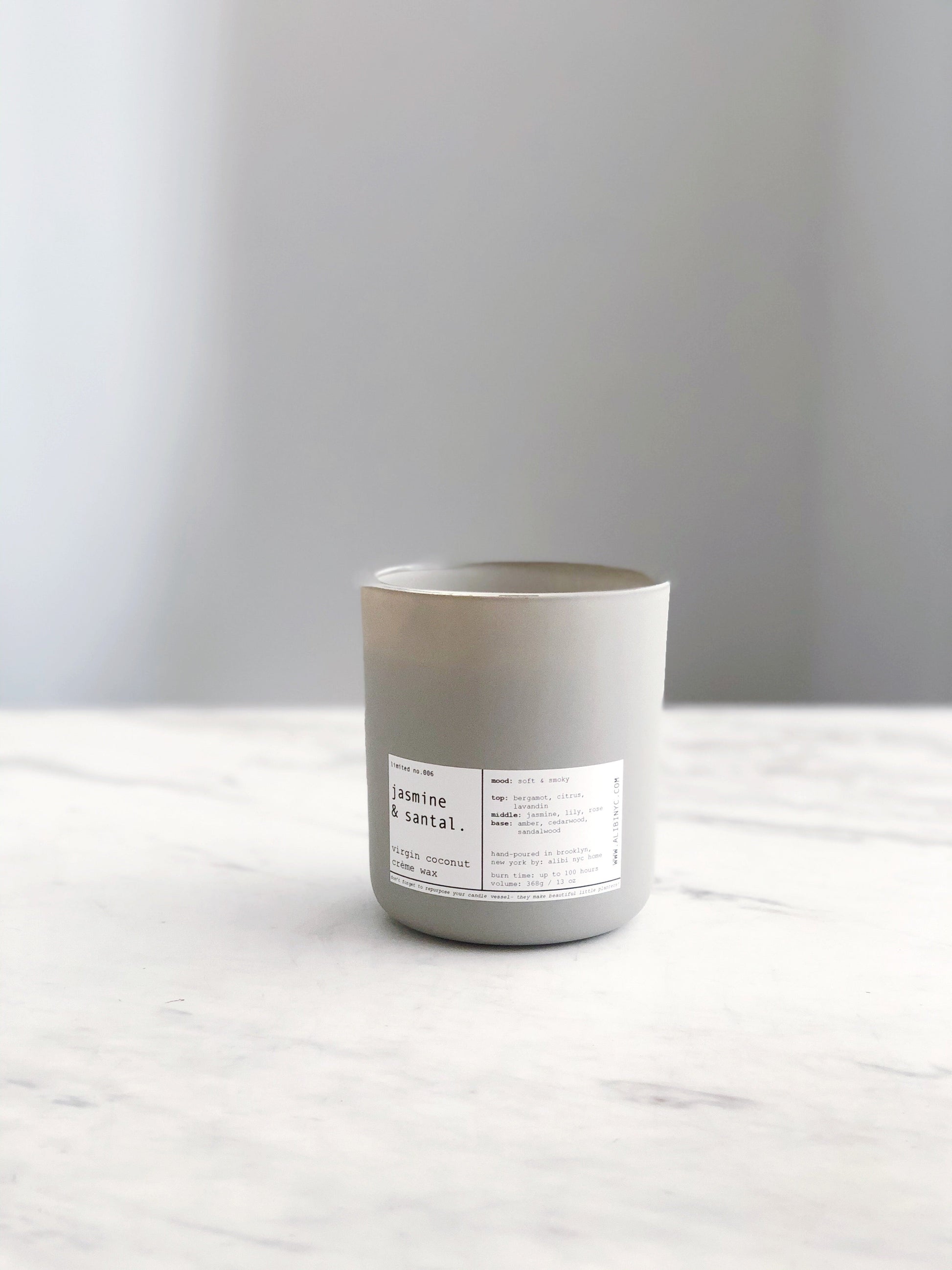 JASMINE + SANTAL | VIRGIN COCONUT CRÈME WAX & WOODEN WICK – CANDLES