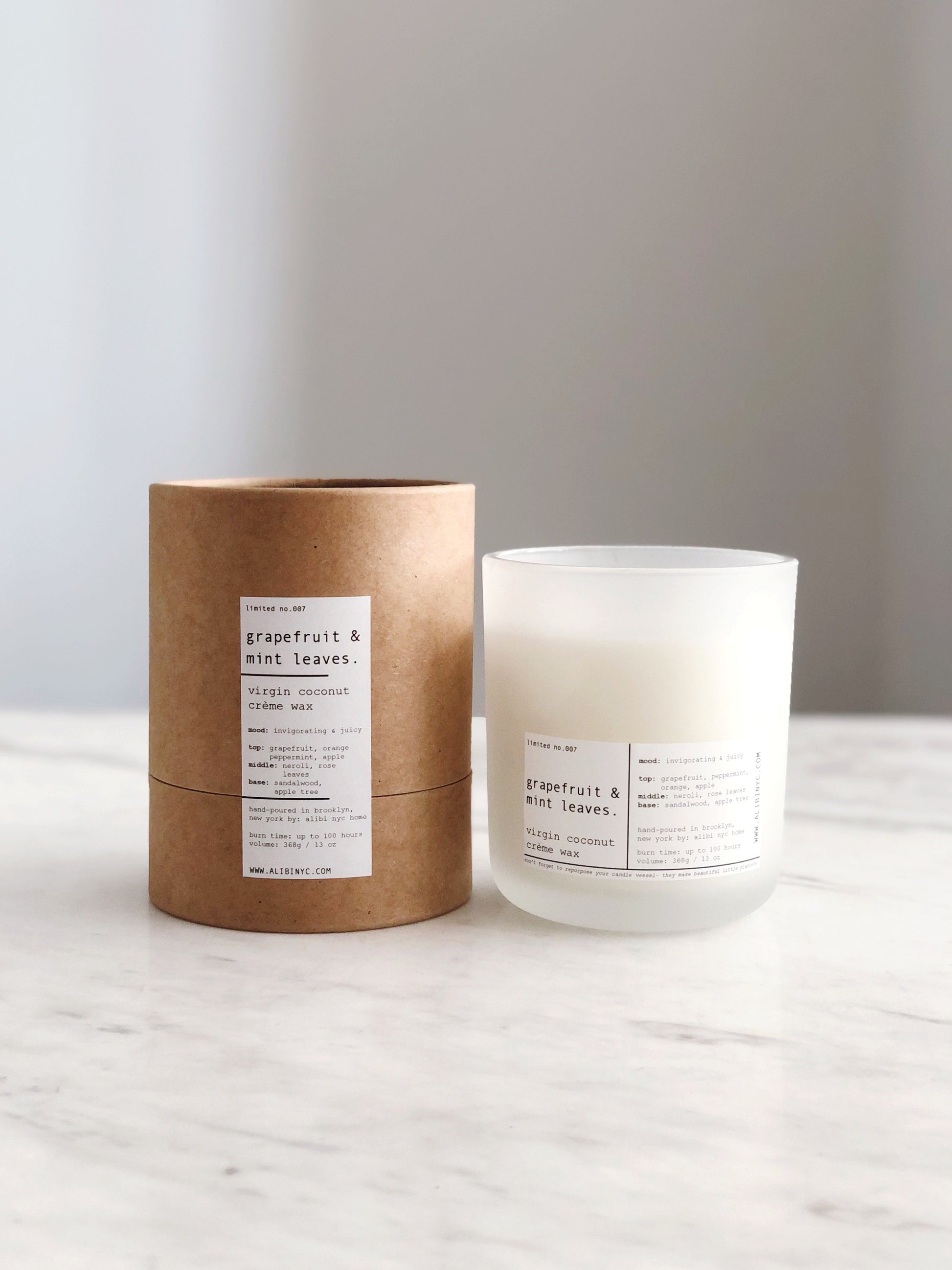 GRAPEFRUIT & MINT LEAVES | VIRGIN COCONUT CRÈME WAX & WOODEN WICK CANDLE – CANDLES