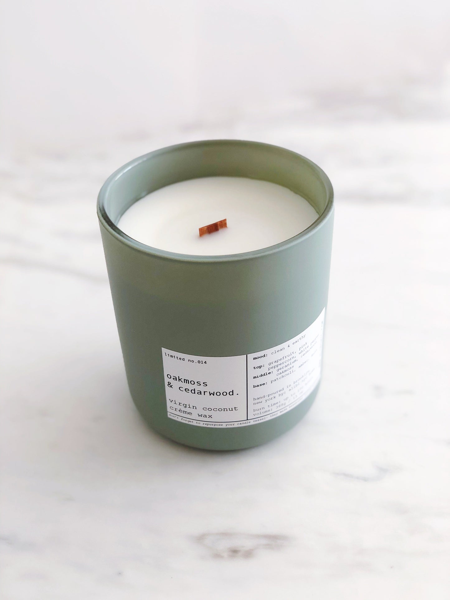 OAKMOSS & CEDARWOOD | VIRGIN COCONUT CRÈME WAX & WOODEN WICK CANDLE – CANDLES