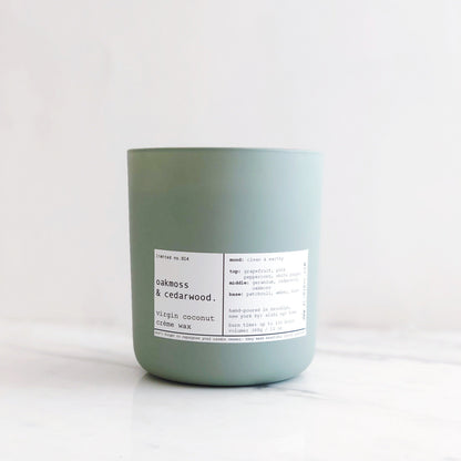 OAKMOSS & CEDARWOOD | VIRGIN COCONUT CRÈME WAX & WOODEN WICK CANDLE – CANDLES