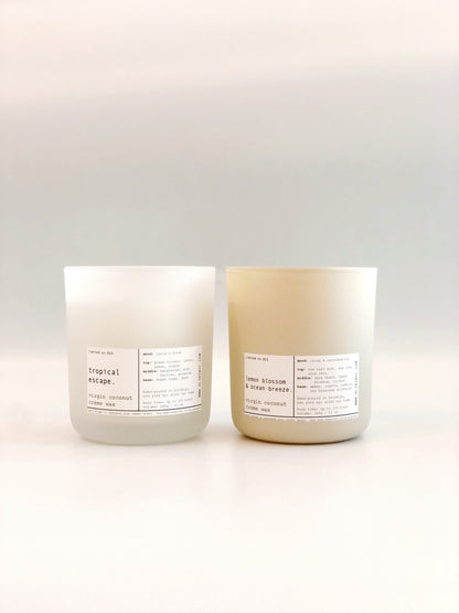 LEMON BLOSSOM & OCEAN BREEZE | VIRGIN COCONUT CRÈME WAX & WOODEN WICK CANDLE – CANDLES