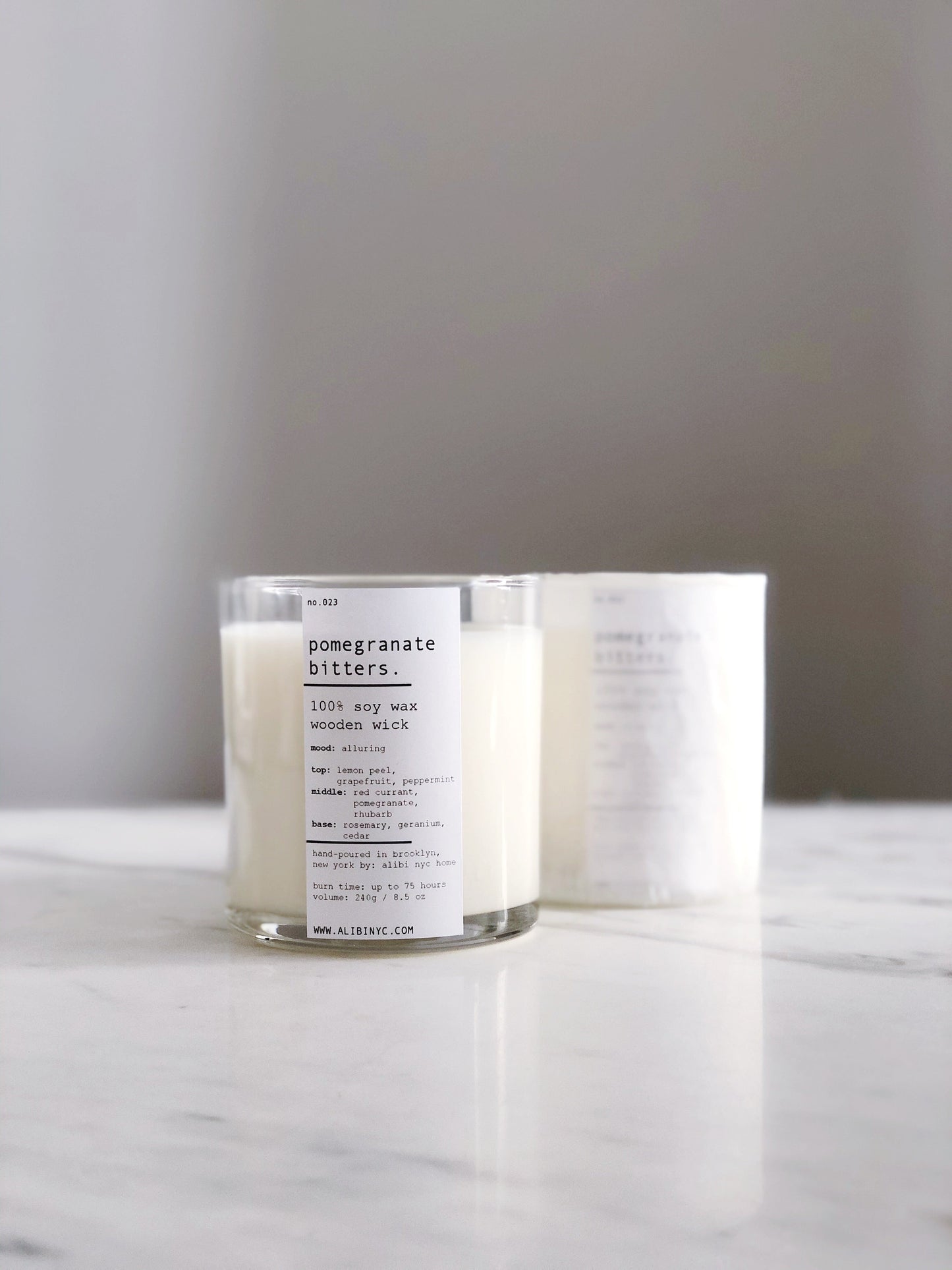 Pomegranate Bitters Soy Candle – Wood Wick 8.5oz – CANDLES