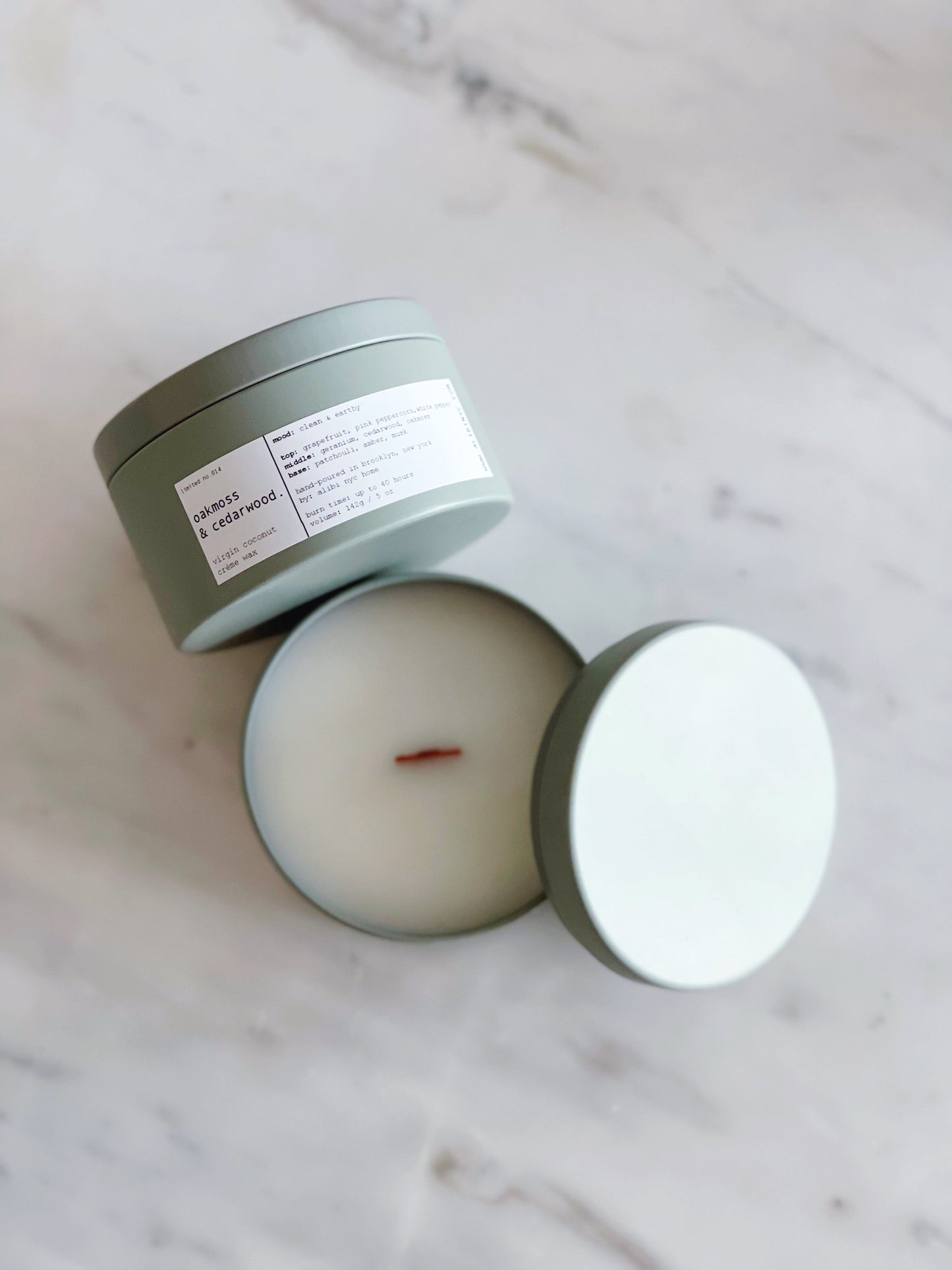 OAKMOSS & CEDARWOOD | VIRGIN COCONUT CRÈME WAX & WOODEN WICK TRAVEL CANDLE – CANDLES