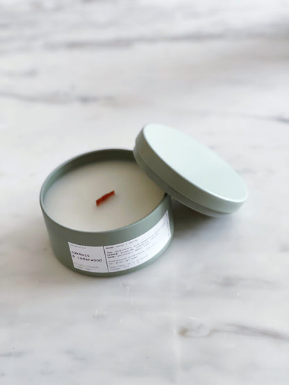 OAKMOSS & CEDARWOOD | VIRGIN COCONUT CRÈME WAX & WOODEN WICK TRAVEL CANDLE – CANDLES