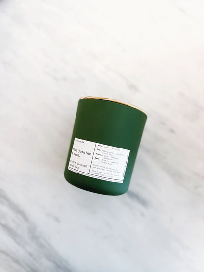 BLUE JASMINE & FERN | VIRGIN COCONUT CRÈME WAX & WOODEN WICK CANDLE