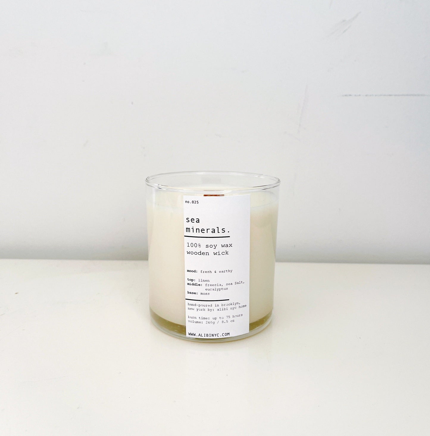 Sea Minerals Soy Candle – Wood Wick 8.5oz – CANDLES