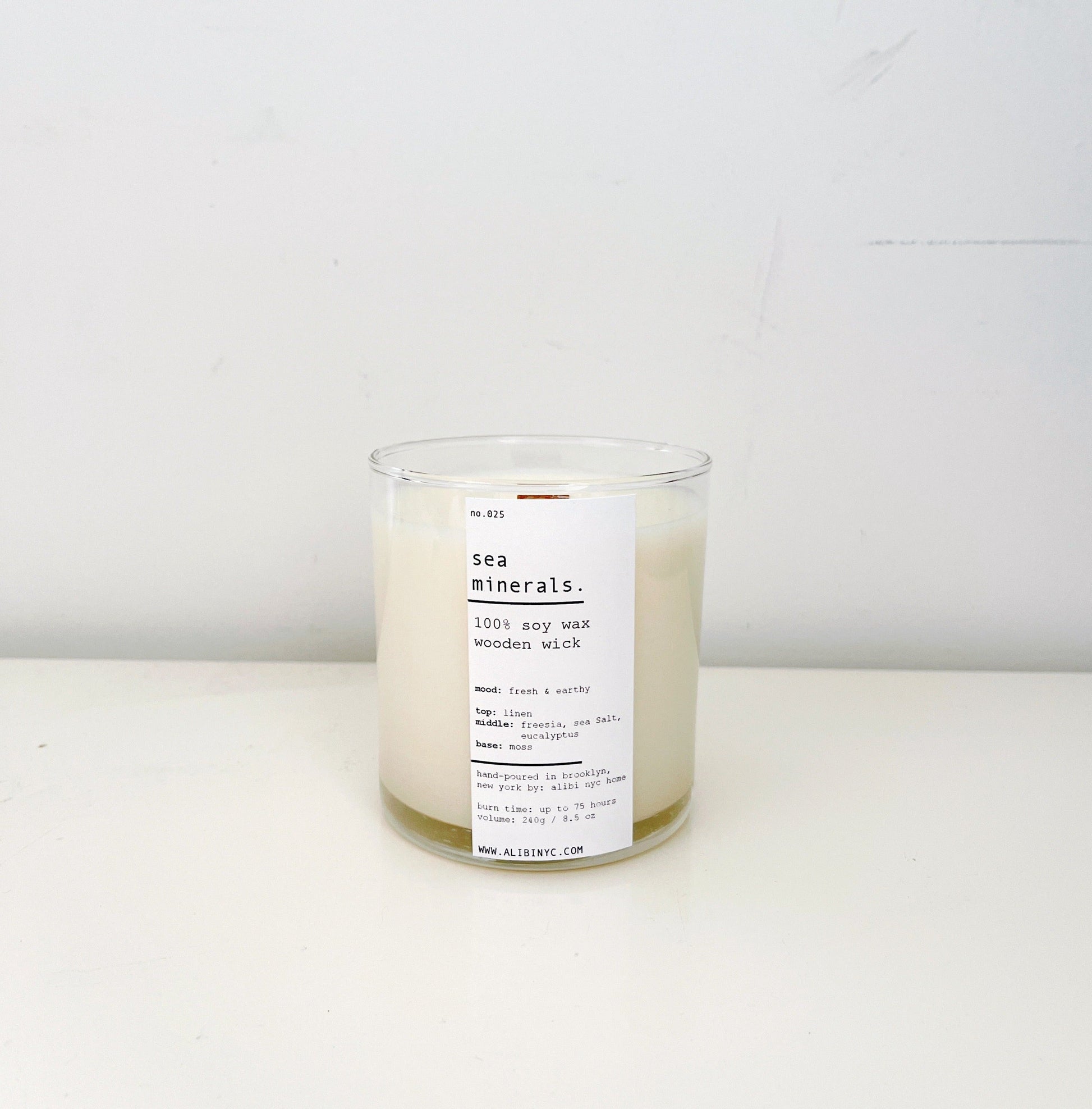 Sea Minerals Soy Candle – Wood Wick 8.5oz – CANDLES