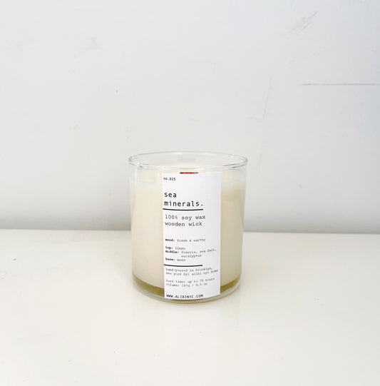 Sea Minerals Soy Candle – Wood Wick 8.5oz – CANDLES