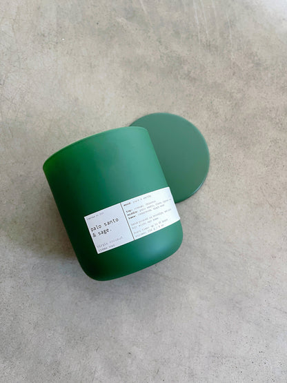 PALO SANTO & SAGE MINI | VIRGIN COCONUT CRÈME WAX & WOODEN WICK CANDLE – CANDLES