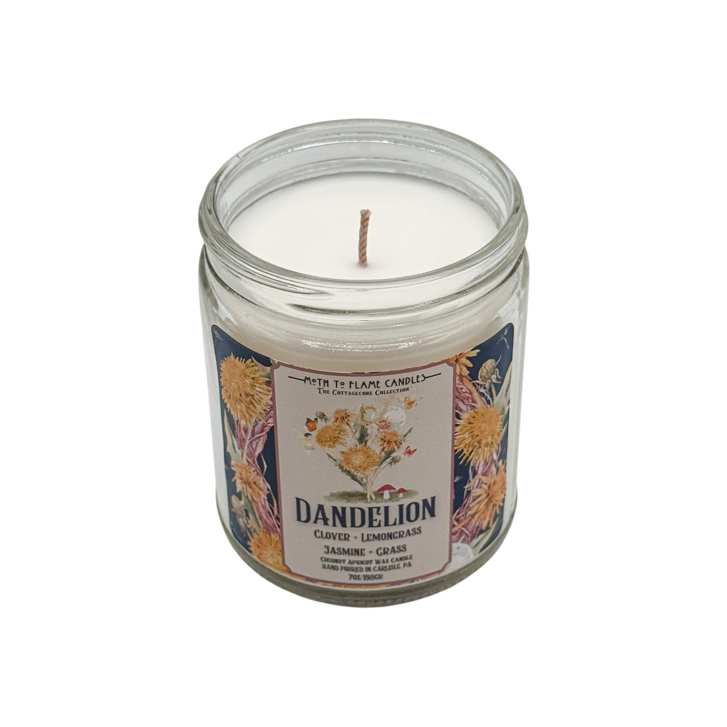 Dandelion – 7 oz - Cardamom, Clover, Geranium, Lemongrass, Jasmine – Container