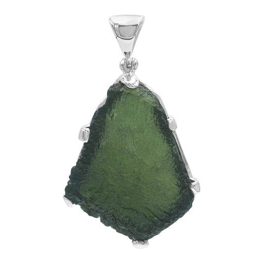 Starborn Moldavite Pendant (30-40cts) in Sterling Silver