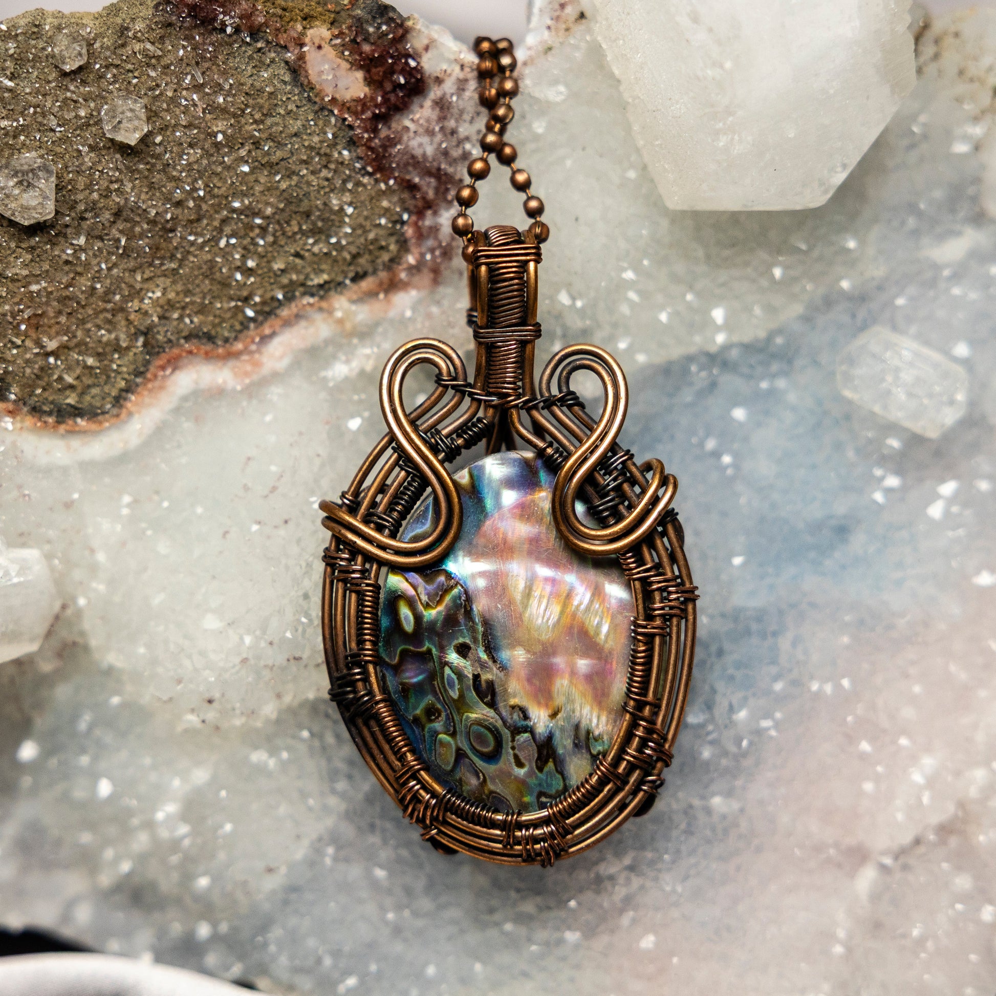 Abalone Wire Wrap Crystal Pendant – Wire Wraps