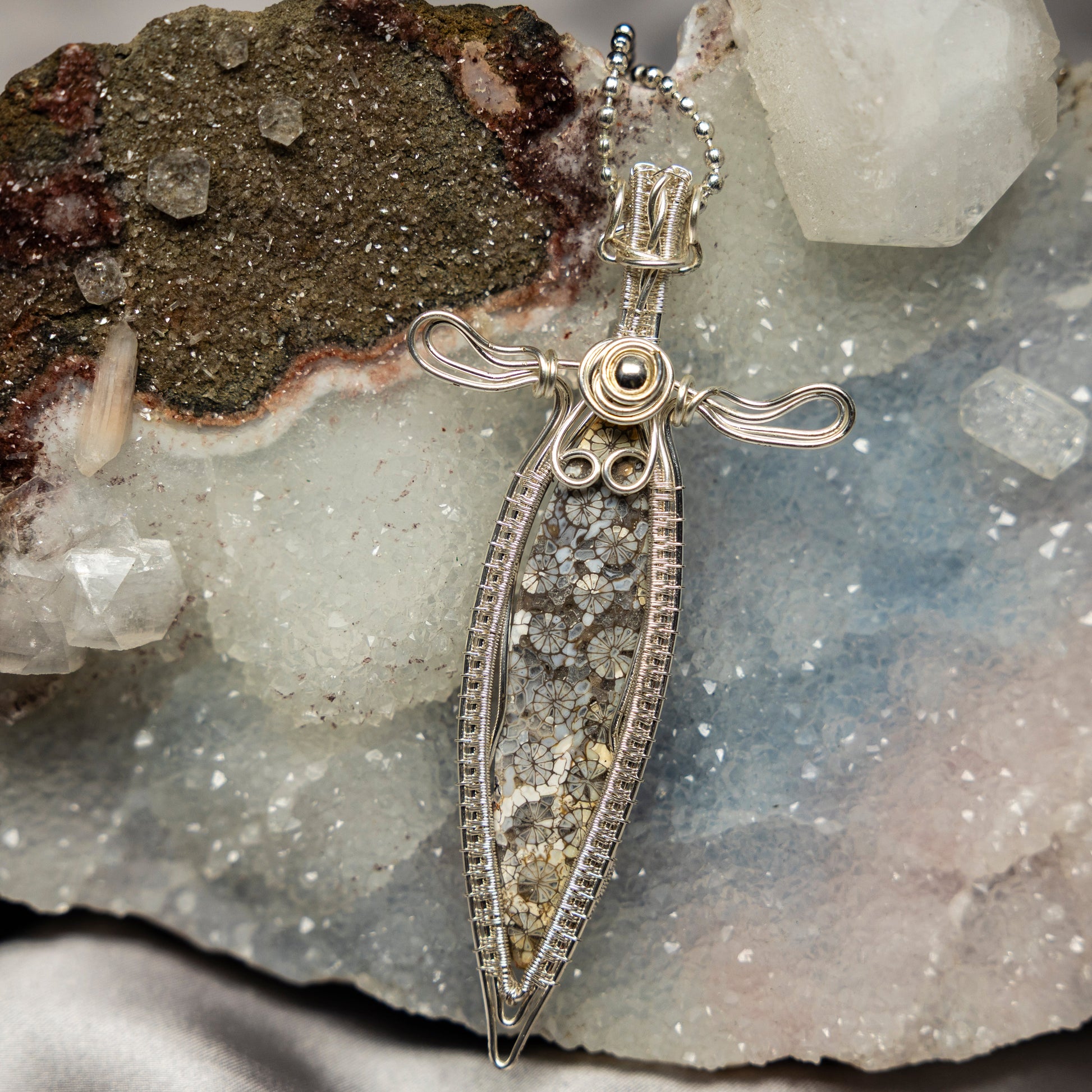 Agatized Coral Wire Wrap Crystal Pendant – Wire Wraps