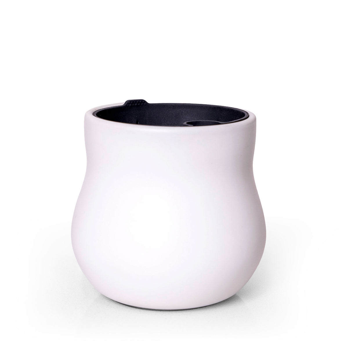 Ceramic Plant Pot with Removable Liner, Alabaster White