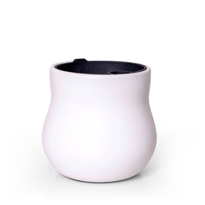 Ceramic Plant Pot with Removable Liner, Alabaster White