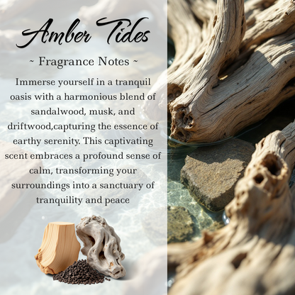 Amber Tides Crystal-Enhanced Reed Oil Diffuser, 100ml