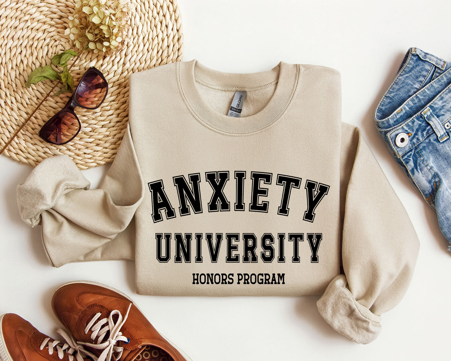 Anxiety University - Sweatshirt – Sand Sweatshirt