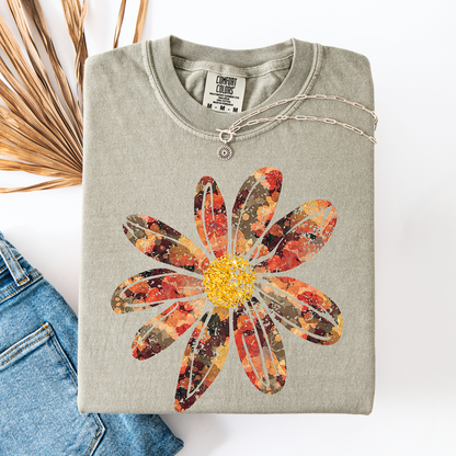 Autumn Flower Comfort Colors T-Shirt