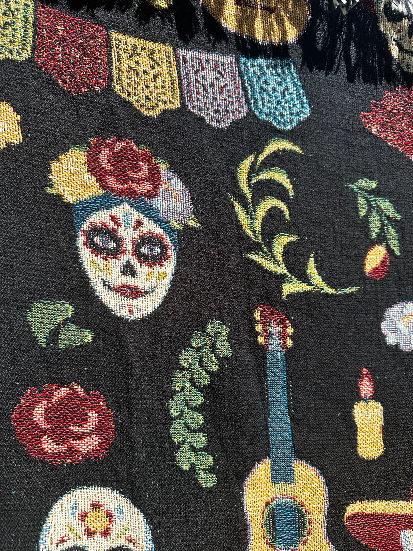 Day of the death woven blanket 37x52” clearance