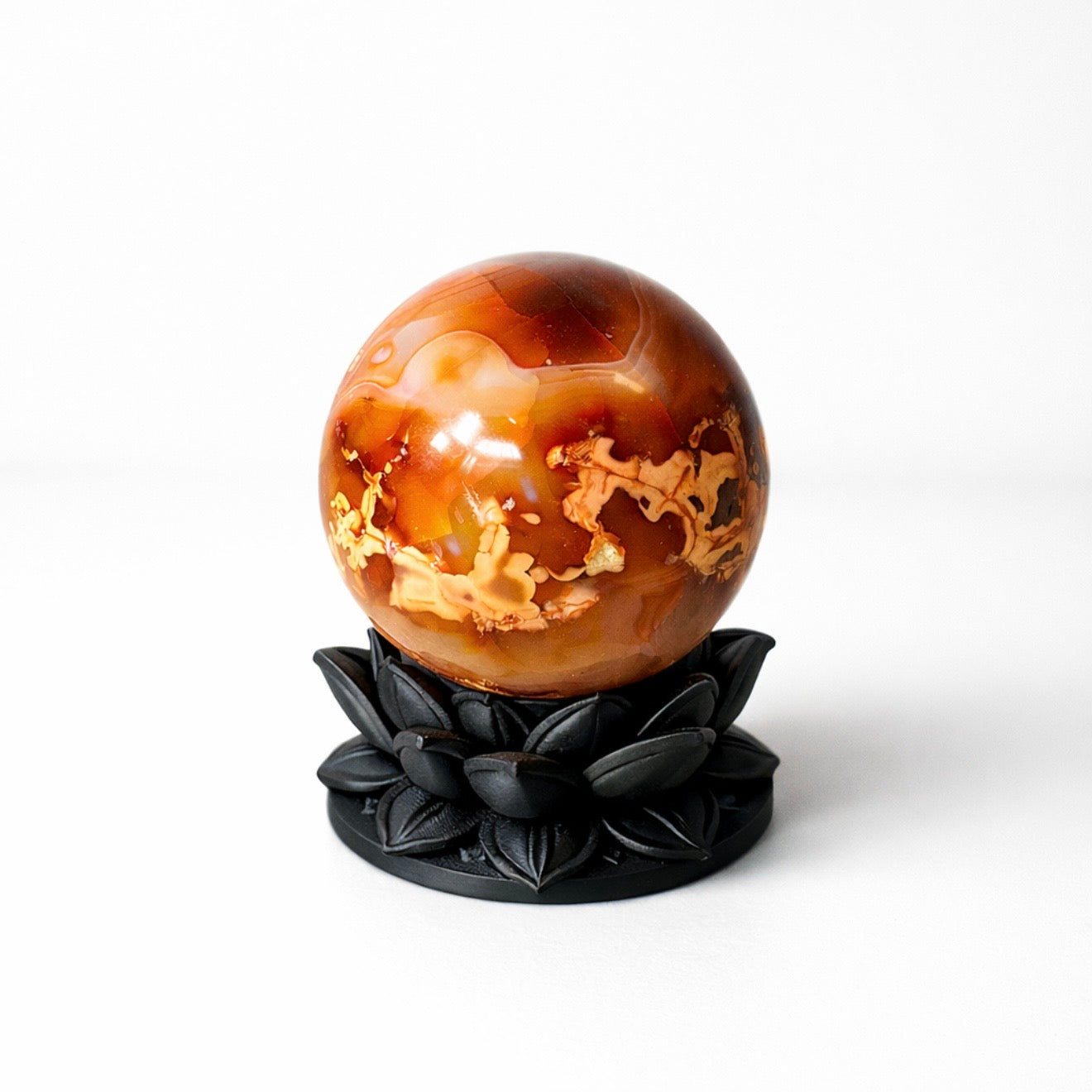 Crystal Sphere with Dark Lotus Stand | Original Kreateur Studio Design