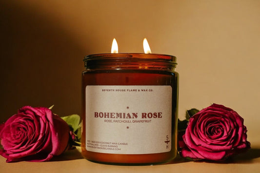 Bohemian Rose Candle | Rose Basil Floral Scented Candle