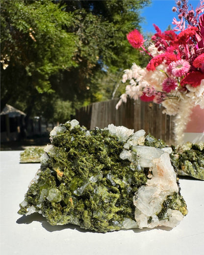Epidote Quartz Cluster –